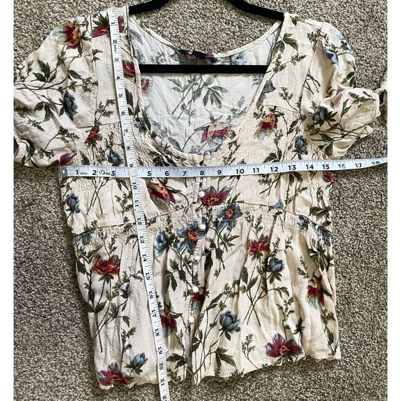 American Eagle Floral Baby Doll Top Size Small - Picture 4 of 4